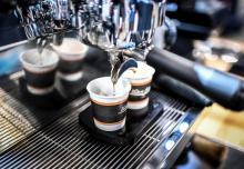 Une machine à café lors d'un salon consacré au café à Paris le 27 mai 2019, le "Paris Coffee show"