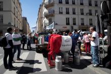 Manifestation de producteurs de lait à Paris le 14 mai 2019