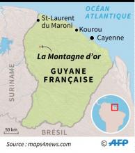 Le site du projet de Montagne d'Or, en Guyane, le 12 octobre 2017