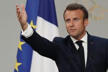 Le président français Emmanuel Macron le 19 juin 2019 à l'Elysée