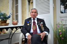 Le vétéran Charles Norman Shay, 95 ans, le 4 mai 2019 à Betteville-l'Orgueilleuse