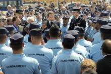 L'escadron du centre de formation de la sécurité routière de la gendarmerie sur les Champs-Elysées à Paris le 14 juillet 2018