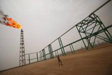 Un champ de pétrole dans la province de Basra, dans le sud de l'Irak, le 9 mai 2018