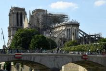 Notre-Dame de Paris, endommagée par un incendie le 15 avril dernier, photographiée le 31 mai 2019
