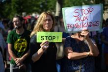 Des femmes manifestent contre les féminicides le 6 juillet 2019 à Paris