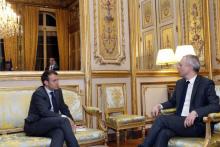 Emmanuel Macron et François de Rugy à l'Elysée le 20 novembre 2017