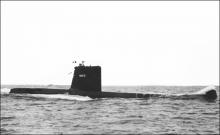 Photo non datée du "Minerve", un submersible de classe "Daphne" lors d'un exercice.