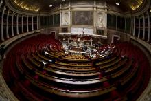 L'hémicycle de l'Assemblée nationale, le 7 octobre 2013 à Paris