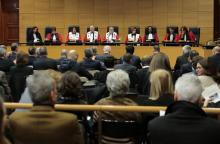 Audience solennelle de rentrée au tribunal de Bastia, en janvier 2017, présidée par Francois Rachou (au centre)