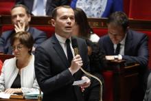 Olivier Dussopt à l'Assemblée nationale à Paris le 30 avril 2018