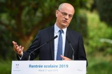 Le ministre de l'Education nationale Jean-Michel Blanquer lors de la conférence de rentrée le 27 août 2019 à Paris