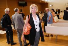 La plaignante Claire Gimpel arrive au tribunal de Paris pour réclamer la restitution de trois toiles d'André Derain, le 25 juin 2019