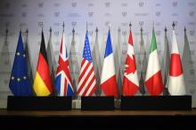 Les drapeaux des pays membres du G7