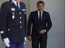 Le président français Emmanuel Macron au palais de l'Elysée, le 22 août 2019