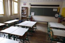 Une salle de classe dans une école primaire parisienne, le 1er septembre 2014