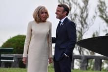 Le président Emmanuel Macron et son épouse Brigitte Macron, le 24 août 2019 à Biarritz