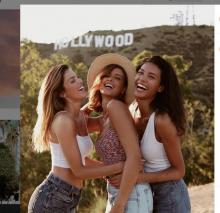 Iris Mittenaere, Malika Menard et Chloe Mortaud, vacances à Los Angeles, juillet 2019.