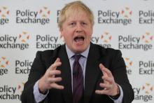 Le ministre britannique des Affaires étrangères Boris Johnson prononce un discours sur le Brexit, le 14 février 2018 à Londres