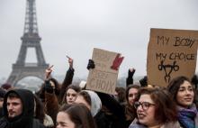 Rassemblement de défenseurs du droit à l'avortement, le 20 janvier 2019 à Paris