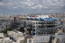 Une vue du Centre Pompidou prise depuis la Tour Saint-Jacques le 26 avril 2019