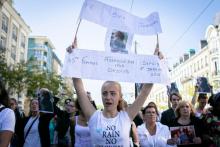 Rassemblement contre les féminicides et en mémoire de Johanna, une femme de 27 ans tuée lundi au Havre, le 18 septembre 2019