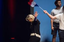 La présidente du Rassemblement national, Marine Le Pen, le 15 septembre 2019 lors de l'université d'été de son parti à Fréjus