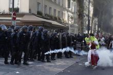 Des CRS face aux manifestants à Paris, le 21 septembre 2019