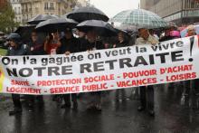 Manifestation contre la réforme de retraites à Paris le 8 octobre 2019