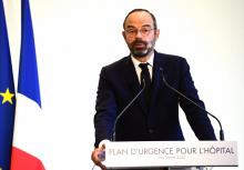 Le Premier ministre Edouard Philippe lors de la présentation du plan d'urgence pour l'hôpital, le 20 novembre 2019 à Paris