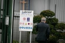 Entrée de l'usine Lubrizol à Rouen le 24 octobre 2019