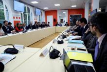 Le Premier ministre Édouard Philippe présidant le 4e comité interministériel à la transformation publique, le 15 novembre 2019 à Paris