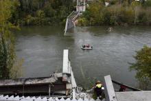Le pont effondré à Mirepoix-sur-Tarn (Sud-Ouest) le 18 novembre 2019