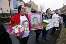 Cérémonie en mémoire d'Estelle Mouzin, à Guermantes, le 11 janvier 2014. Agée de neuf ans, Estelle Mouzin a disparu alors qu'elle rentrait de l'école le soir du 9 janvier 2003. Son corps n'a jamais ét