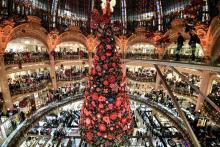 L'arbre de Noël aux Galeries Lafayette, le 20 novembre 2019 à Paris