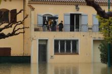 Zone inondée lors des précédentes précipitations à Le Muy (sud-est de la France), le 24 novembre 2019