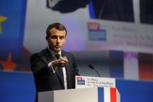 Emmanuel Macron au Congrès des maires de France Porte de Versailles à Paris le 19 novembre 2019