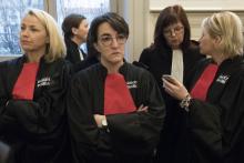 Des avocats en grève au Puy-en-Velay, le 20 janvier 2020
