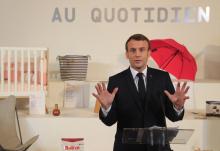 Emmanuel Macron inaugure l'exposition "Made in France" à l'Elysee, le 17 janvier 2020