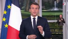 Capture d'écran du président Macron lors de ses voeux aux Français, le 31 décembre 2019 depuis l'Elysée