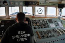 Des équipes du Sea Shepherd le 8 janvier 2020 dans le Golfe de Gascogne