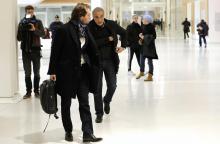 Tariq Ramadan et son avocat Emmanuel Marsigny arrivent au tribunal de Paris le 13 février 2020