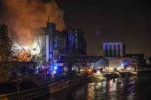 Incendie à l'usine Soufflet Alimentaire de Valenciennes (Nord) dans la nuit du 21 au 22 février 2020