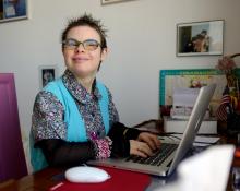 Eléonore Laloux, porteuse de trisomie 21 et candidate sur une liste des municipales à Arras, le 20 mars 2014