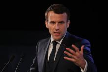 Le président Emmanuel Macron lors d'une rencontre avec des Français à Varsovie, le 3 février 2020