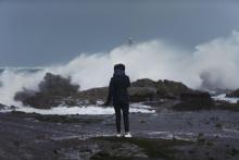 Tempête à Auderville, dans la Manche, en janvier 2018