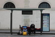 Un sans-abri, le 22 mars 2020 à Paris