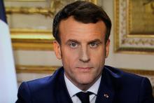 Emmanuel Macron lors de son allocution télévisée le 12 mars 2020