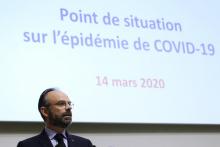 Le Premier ministre Edouard Philippe, le 14 mars 2020 à Paris