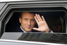 Le président Emmanuel Macron après avoir voté au Touquet, le 15 mars 2020