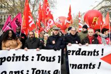 Manifestation de l'intersyndicale le 10 décembre 2019 à Paris contre la réforme des retraites